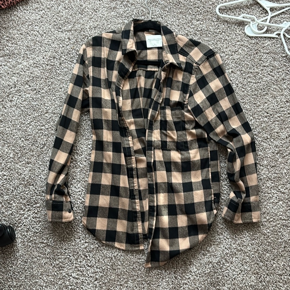 Black/brown plaid flannel